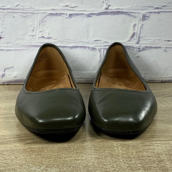 Vionic Orinda Ballet Flats Women's 10 Wide Olive Green Square Toe Comfort Shoes - Picture 2 of 8